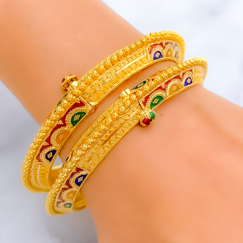 vibrant-vintage-22k-gold-pipe-meenakari-bangles
