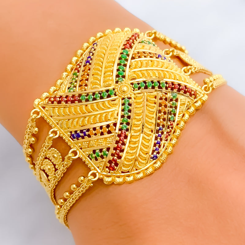 Bespoke Detailed 22k Gold Statement Bracelet