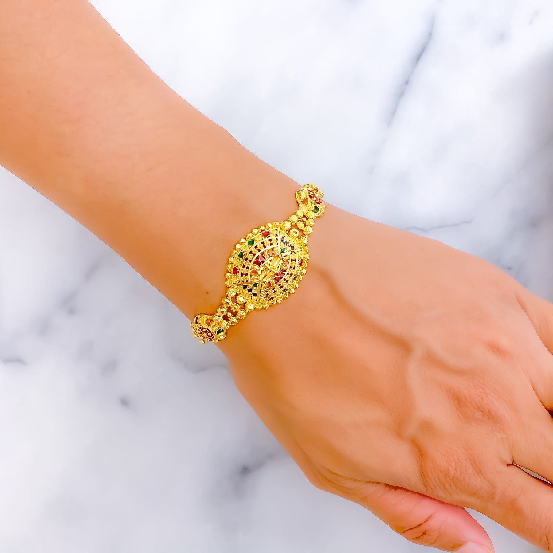 Charming Iconic 22k Gold Statement Bracelet – Andaaz Jewelers