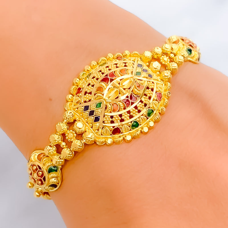 Charming Iconic 22k Gold Statement Bracelet
