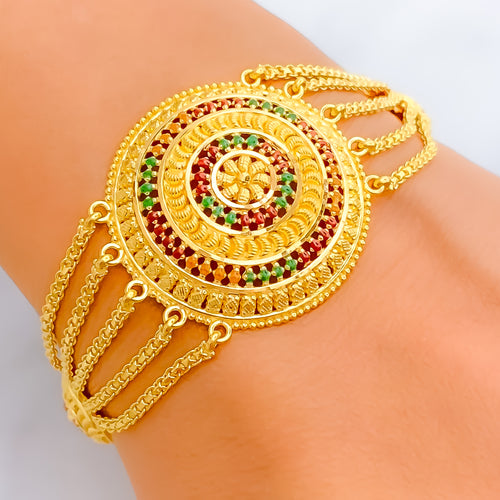 Elegant Sophisticated 22k Gold Statement Bracelet