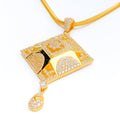 Glowing Geometric 22k Gold CZ Pendant