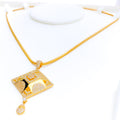 Glowing Geometric 22k Gold CZ Pendant