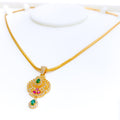 Vibrant Dazzling Drop 22k Gold CZ Pendant