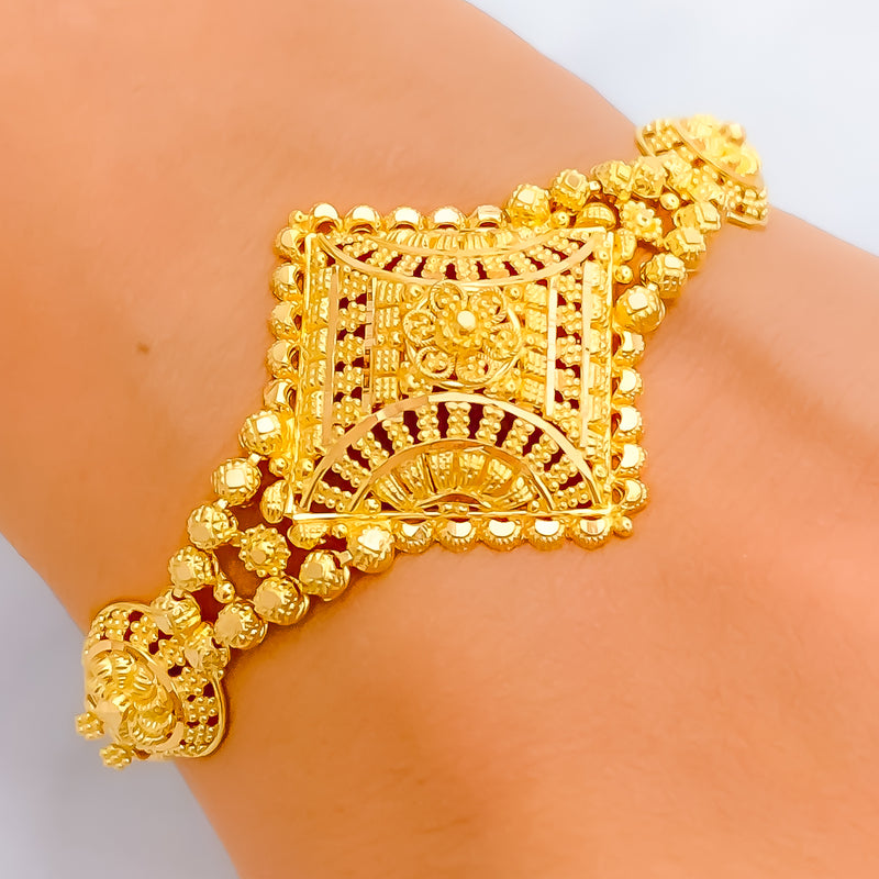 Luscious Charming 22k Gold Statement Bracelet