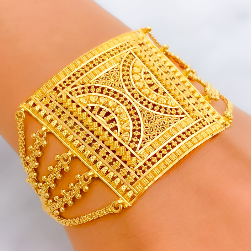 Opulent Ethereal 22k Gold Statement Bracelet