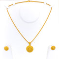 engraved-fashionable-22k-gold-pendant-set
