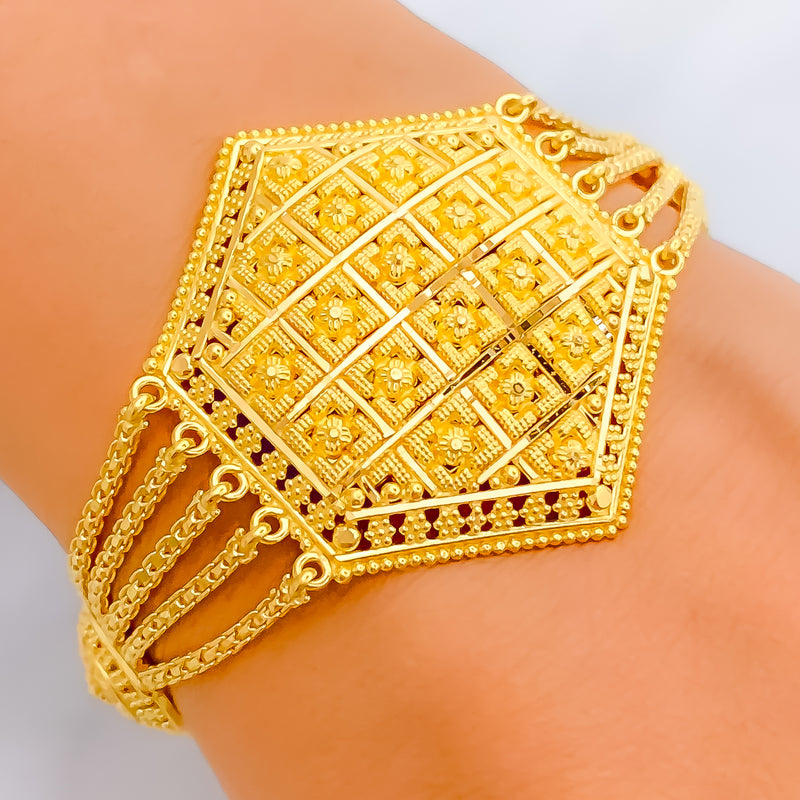 Classy Traditional 22k Gold Statement Bracelet