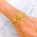 Vibrant Elegant 22k Gold Statement Bracelet