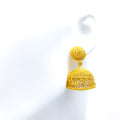 Traditional Beaded 22k Gold Chandelier Earrings 