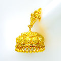 Refined Embossed 22k Gold Jhumki Earrings 