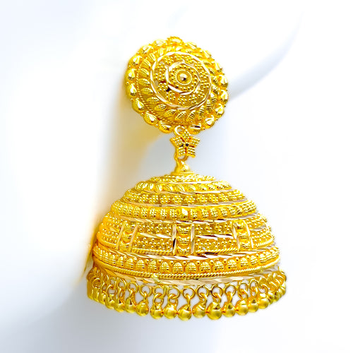 Dazzling Festive 22k Gold Chandelier Earrings