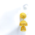 Decorative 22k Gold Dual Chandelier Earrings 