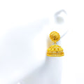 Paisley Adorned 22k Gold Chandelier Earrings 