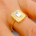 Opulent Timeless 22k Gold CZ Ring
