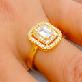 Glossy Glistening 22k Gold CZ Ring