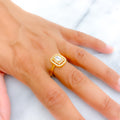 Glossy Glistening 22k Gold CZ Ring