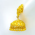 Versatile Dangling Flower 22k Gold Jhumki Earrings 