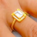 Trendy Unique 22k Gold CZ Ring