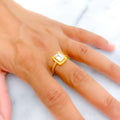 Trendy Unique 22k Gold CZ Ring