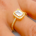 Classic Dazzling 22k Gold CZ Ring