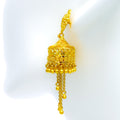 Unique Floral 22k Gold Dangling Cage Earrings 