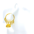 Impressive Tasseled 22K Gold Chandelier Bali Earrings 