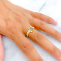 Dainty Colorful 22k Gold CZ Ring