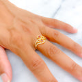 Delightful Vibrant 22k Gold CZ Ring