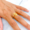 Smooth Glowing 22k Gold CZ Ring