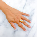 Layered Contemporary 22k Gold CZ Ring