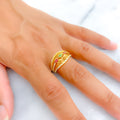 Gorgeous Netted 22k Gold CZ Ring
