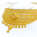 Palatial Checkered 22K Gold Choker Necklace Set