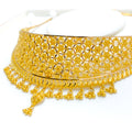 Graceful Meshed Floral 22K Gold Choker Necklace Set