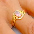 Upscale Plush 22k Gold CZ Ring