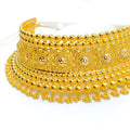 Radiant Reflective 22K Gold Floral Choker Necklace Set