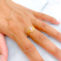 Upscale Plush 22k Gold CZ Ring