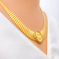 Dressy Floral 5-Piece 21k Gold Necklace Set 