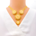 Dome Netted 5-Piece 21k Gold Necklace Set 