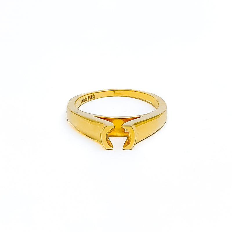 Golden Rare 18K Gold + Stone/ Diamond Setting