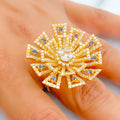 Impressive Mesmerizing 22k Gold CZ Ring