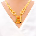 Distinct Block Style 5-Piece 21k Gold Necklace Set 
