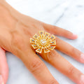Impressive Mesmerizing 22k Gold CZ Ring