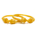 Decadent Beaded 22k Gold Pipe Bangles 