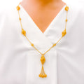 Contemporary Dangling 5-Piece 21k Gold Necklace Set 