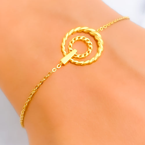 Lovely Circle 21k Gold Bracelet