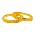 Flawless Ornamental 22k Gold Bangle Pair 