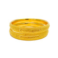 Regal Checkered Charming 22k Gold Bangle Pair 