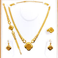 Glistening Floral 5-Piece 21k Gold Necklace Set 