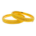 Regal Checkered Charming 22k Gold Bangle Pair 